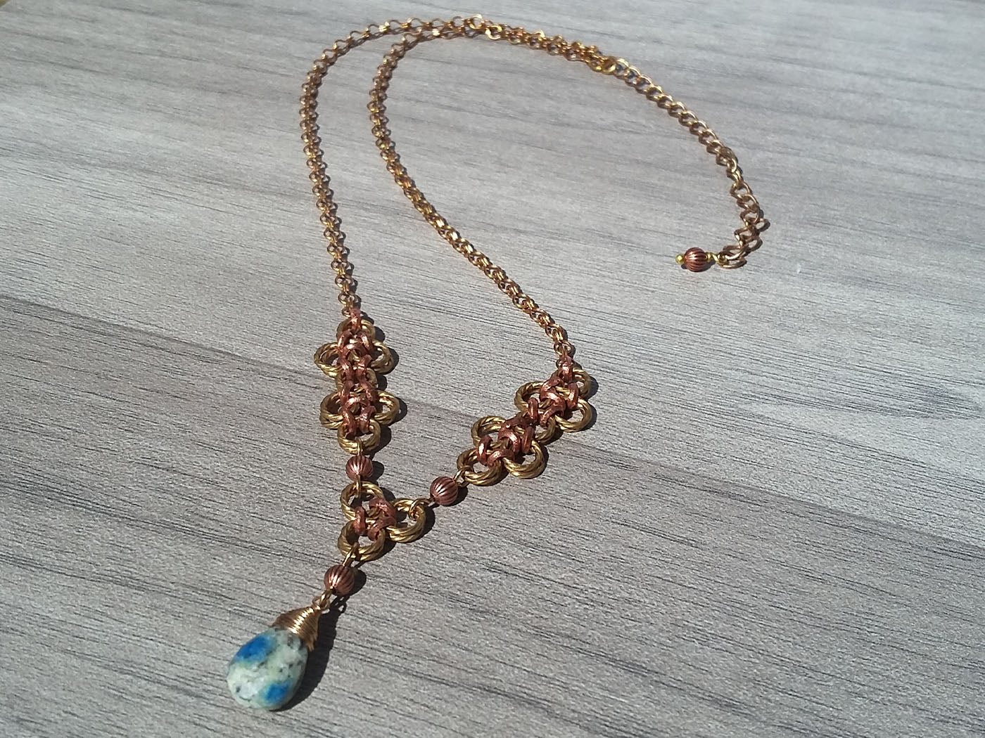 Brass & Copper K2Nite Necklace - crystalsbysabeads.com