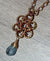 Brass & Copper Blue, Zircon Flower Pendant Necklace - crystalsbysabeads.com