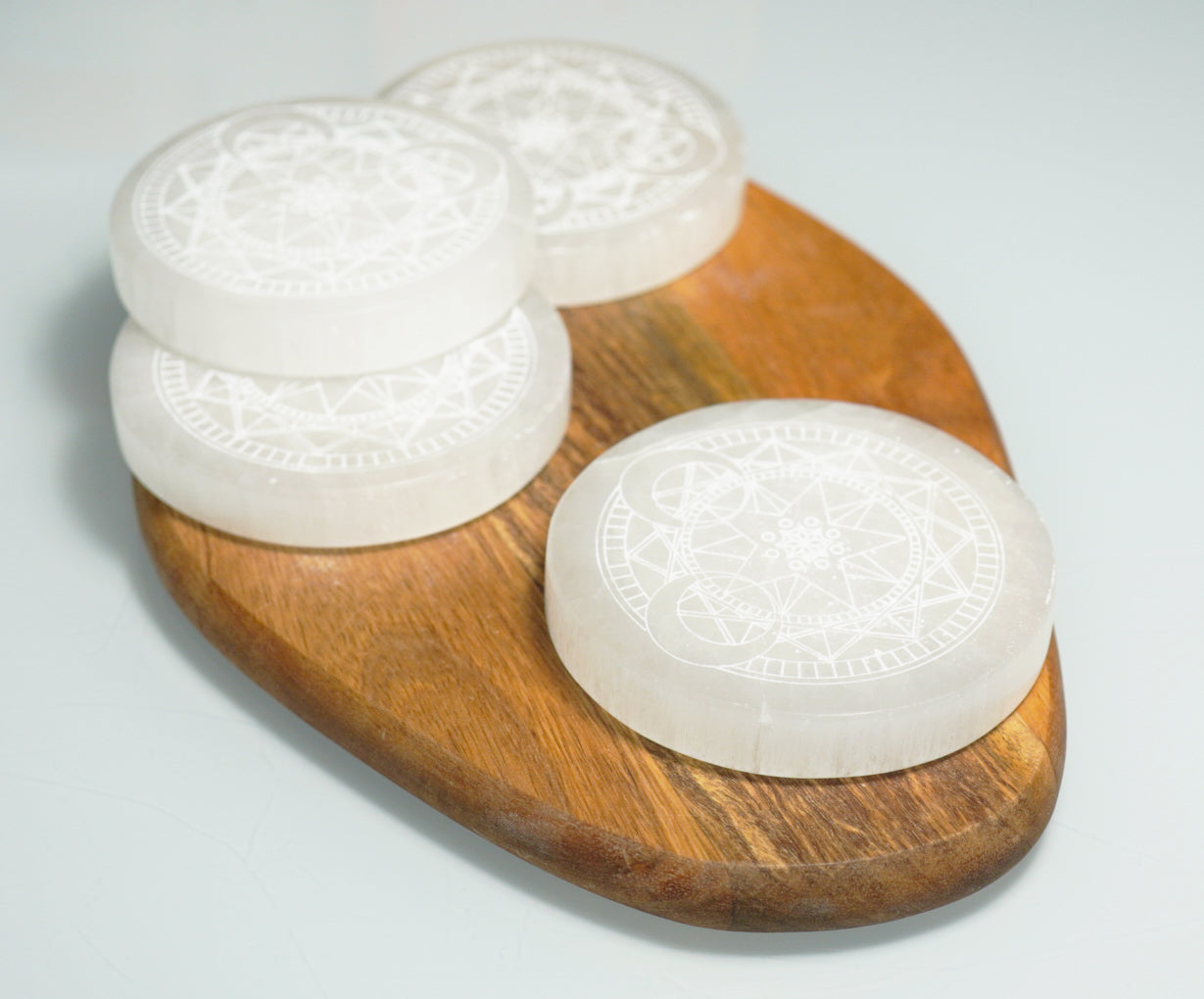 Selenite Circle Charging Block - crystalsbysabeads.com