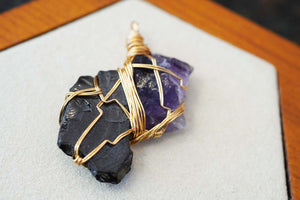 Unity Collection - Gold Fluorite & Shungite - crystalsbysabeads.com