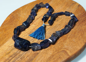 Iolite Faceted Nugget Strand - crystalsbysabeads.com