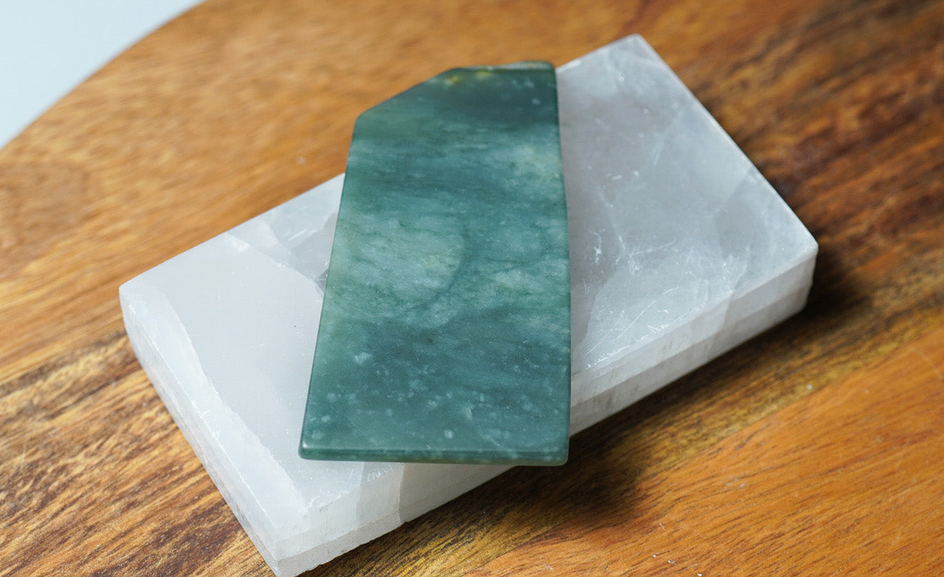 Blue Green Jadeite Flat - crystalsbysabeads.com
