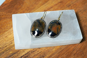 Jasper Earrings with Diamonds - crystalsbysabeads.com