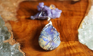 Australian Opal & Grape Chalcedony Pendant feat. by Emily - crystalsbysabeads.com