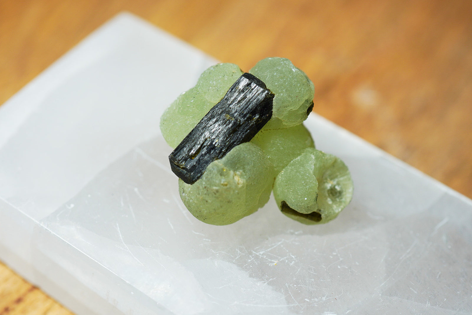 Prehnite & Black Tourmaline - crystalsbysabeads.com
